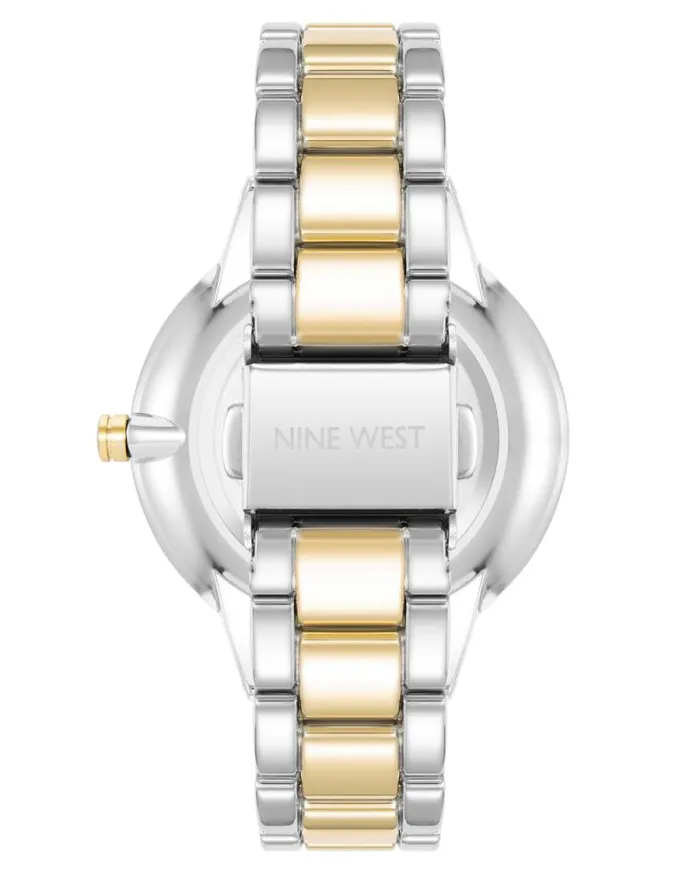 Crystal Accented Bracelet Watch Blacktwotone Women Nine West Straps Crystal Accented Bracelet Watch Blacktwotone Women Nine West Straps