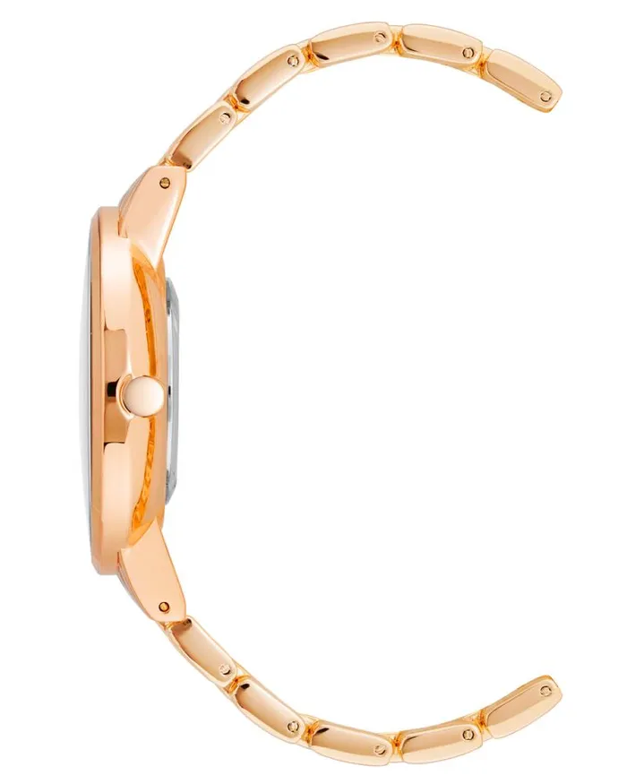 Crystal Accented Bracelet Watch Rose Goldtone Women Nine West Straps