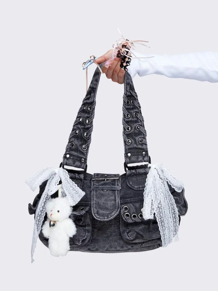 Cute Wander Denim Multi Pockets Bag Women Minga London Bags