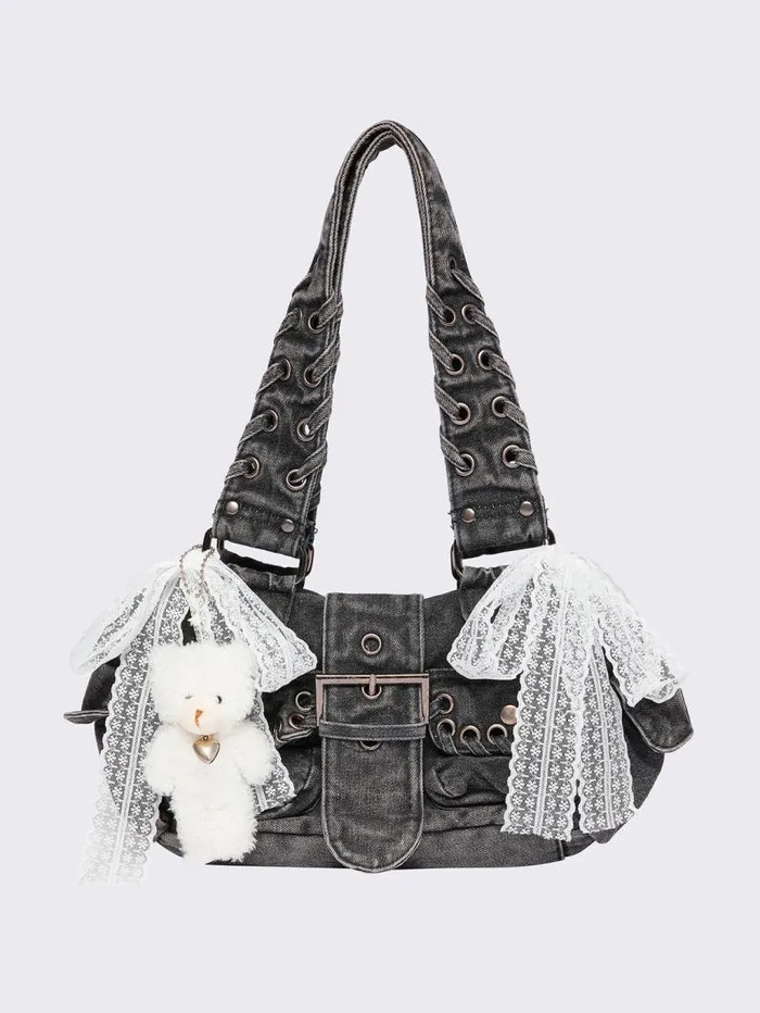 Cute Wander Denim Multi Pockets Bag Women Minga London Bags