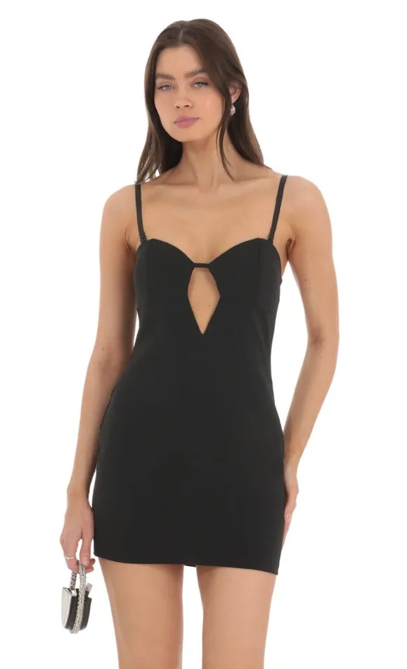 Cutout Bodycon Dress Black Women LUCY IN THE SKY Mini Dresses