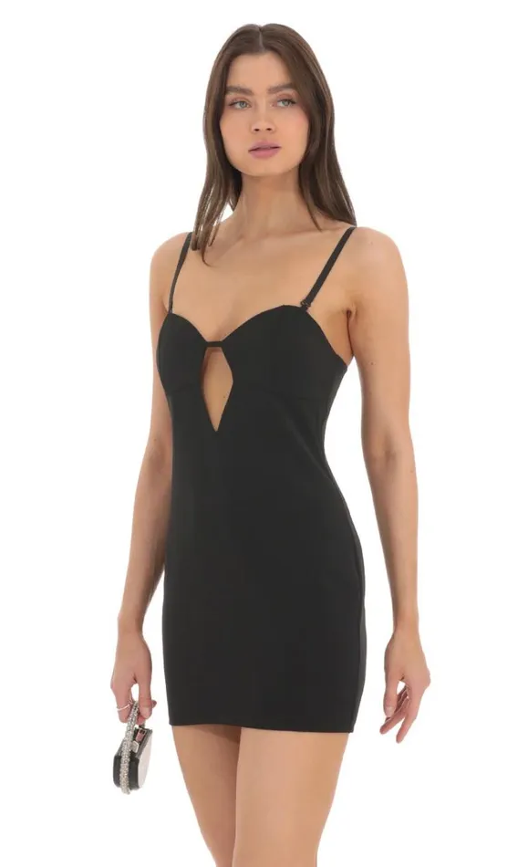 Cutout Bodycon Dress Black Women LUCY IN THE SKY Mini Dresses Cutout Bodycon Dress Black Women LUCY IN THE SKY Mini Dresses