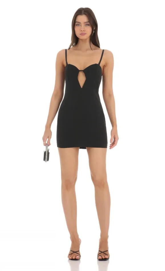 Cutout Bodycon Dress Black Women LUCY IN THE SKY Mini Dresses Cutout Bodycon Dress Black Women LUCY IN THE SKY Mini Dresses