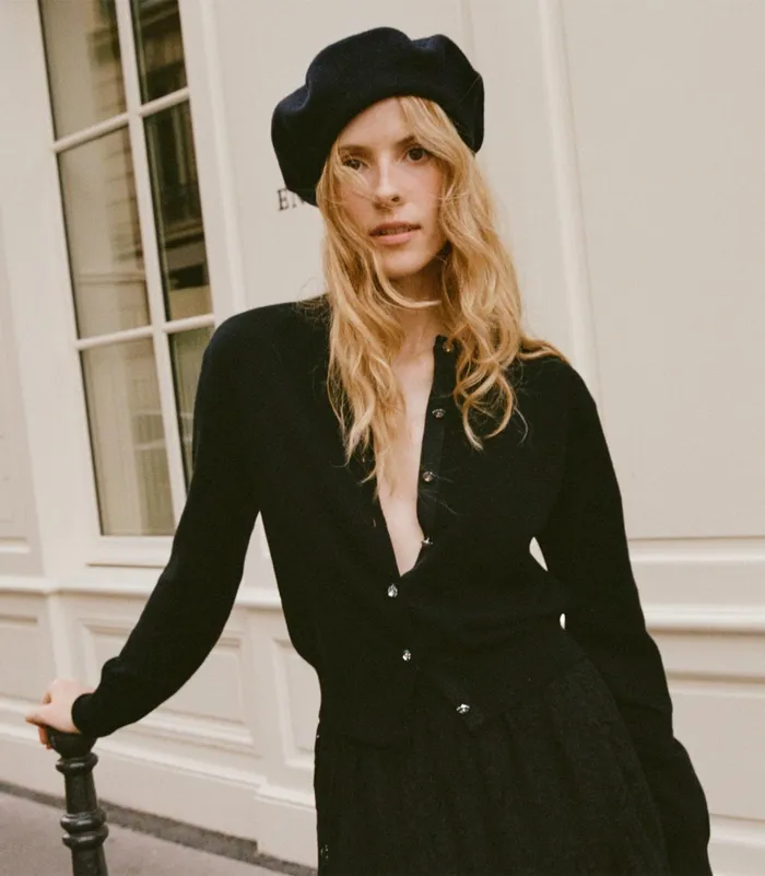DEN Belts Hats and Gloves Women Georgianna Beret Black Wool