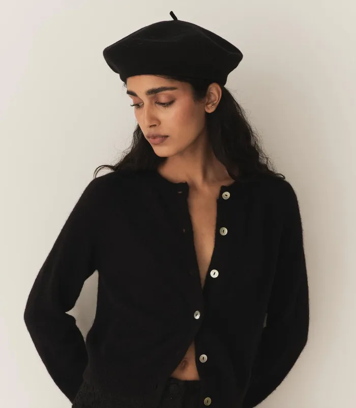 DEN Belts Hats and Gloves Women Georgianna Beret Black Wool DEN Belts Hats and Gloves Women Georgianna Beret Black Wool