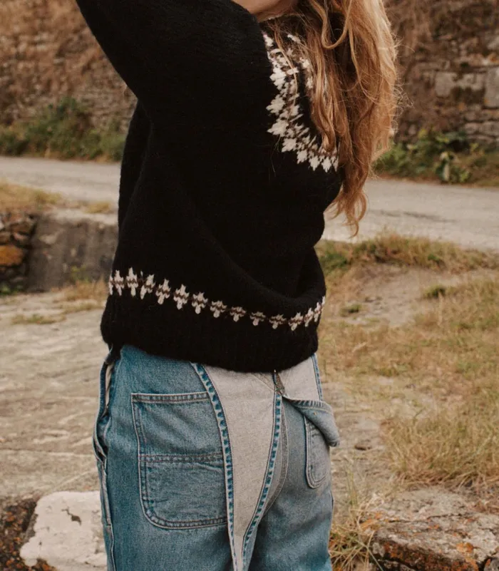 DEN Knitwear Women Clarke Cardigan Olympia Black Fairisle
