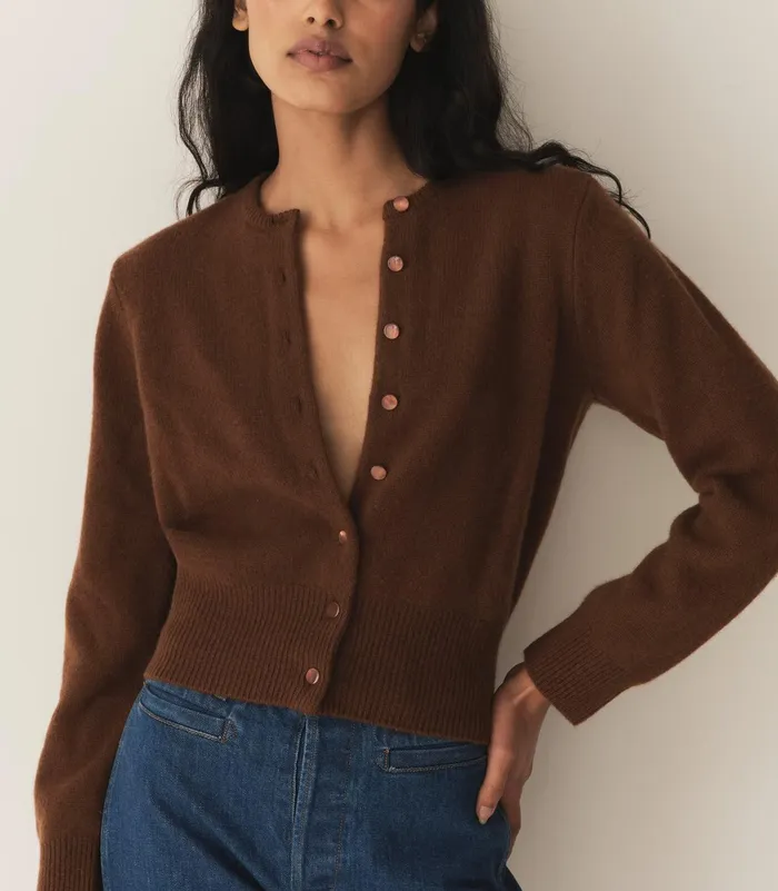 DEN Knitwear Women Fairchild Cashmere Cardigan Cordovan