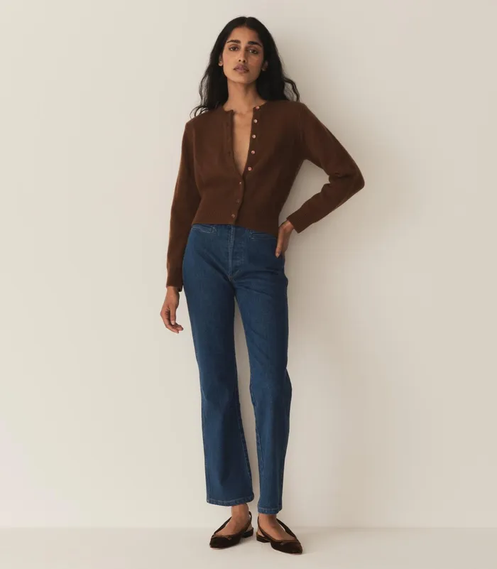 DEN Knitwear Women Fairchild Cashmere Cardigan Cordovan DEN Knitwear Women Fairchild Cashmere Cardigan Cordovan