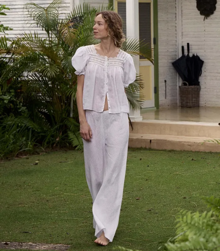 DEN Pants and Shorts Women Lavon Linen Pant Salt DEN Pants and Shorts Women Lavon Linen Pant Salt