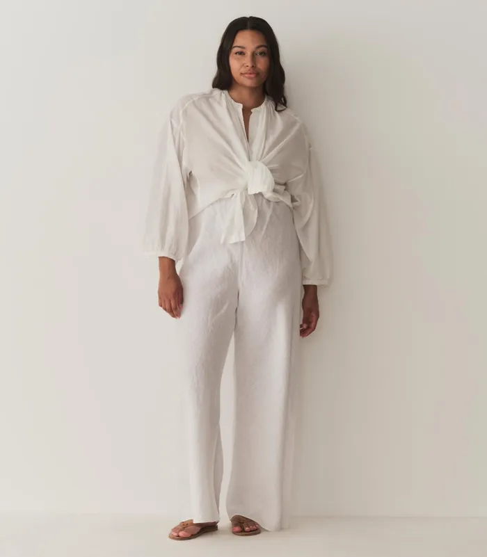 DEN Pants and Shorts Women Lavon Linen Pant Salt DEN Pants and Shorts Women Lavon Linen Pant Salt