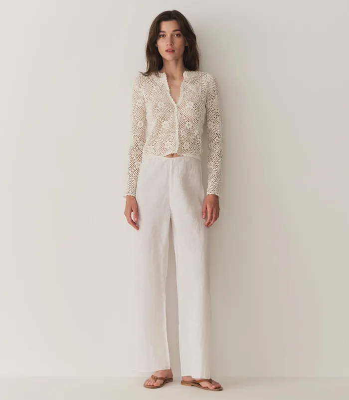DEN Pants and Shorts Women Lavon Linen Pant Salt DEN Pants and Shorts Women Lavon Linen Pant Salt