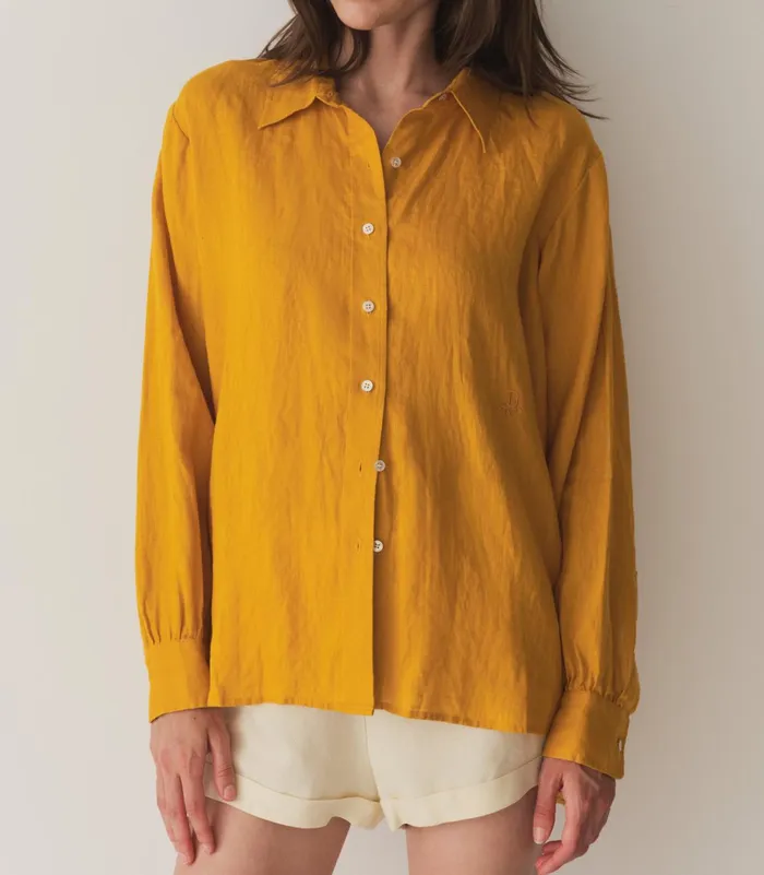DEN Tops Women Hava Linen Top Sunflower DEN Tops Women Hava Linen Top Sunflower