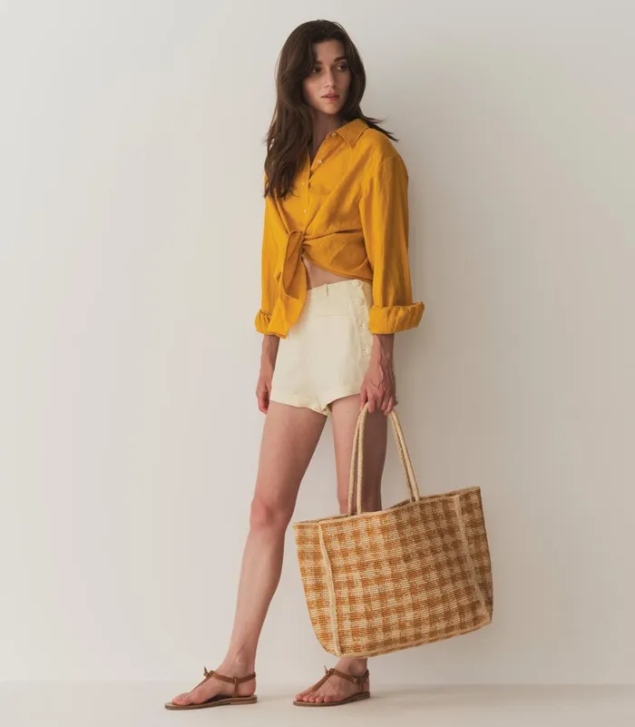 DEN Tops Women Hava Linen Top Sunflower DEN Tops Women Hava Linen Top Sunflower