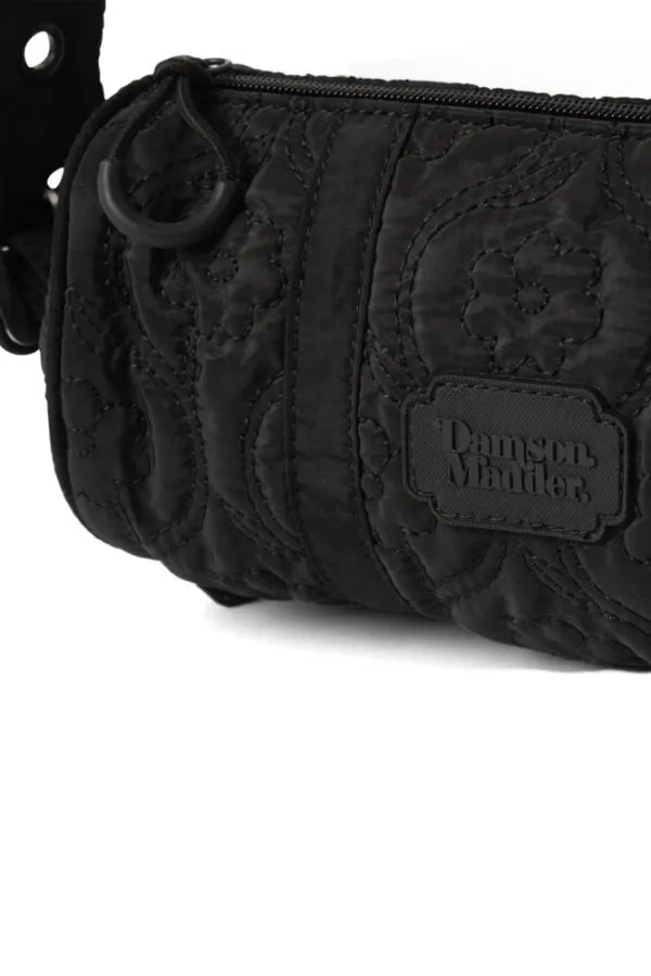 Damson Madder Bags Accessories Barrel Bag In Black Floral Stitch