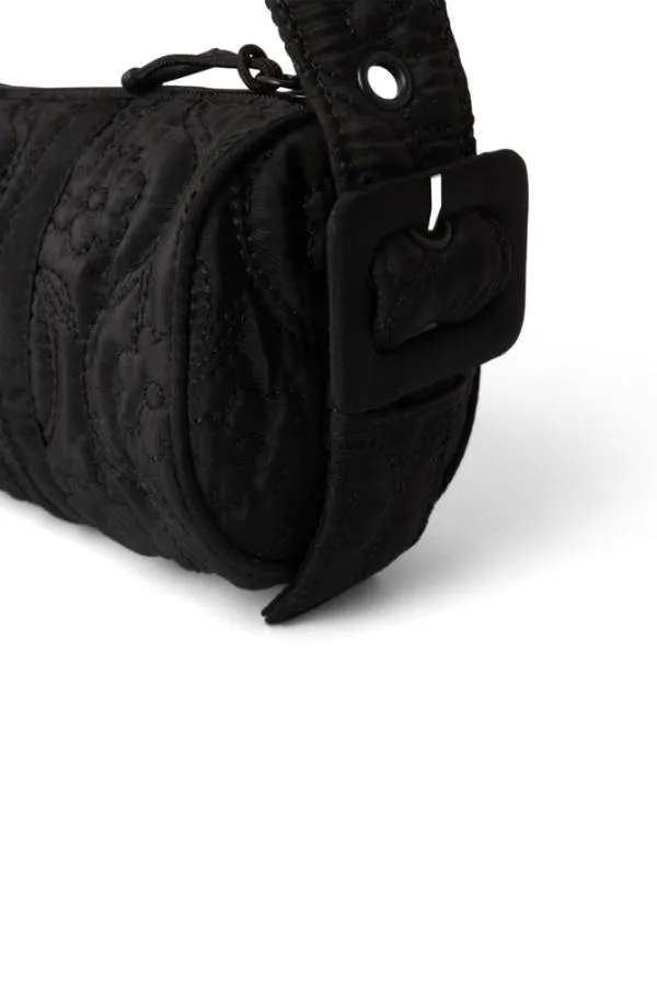 Damson Madder Bags Accessories Barrel Bag In Black Floral Stitch