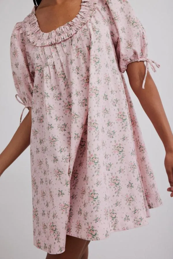 Damson Madder Dresses Women Jemima Ruffle Mini Dress 8211 Vintage Floral