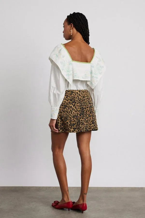 Damson Madder Skirts Women Lily Denim Mini Skirt Leopard