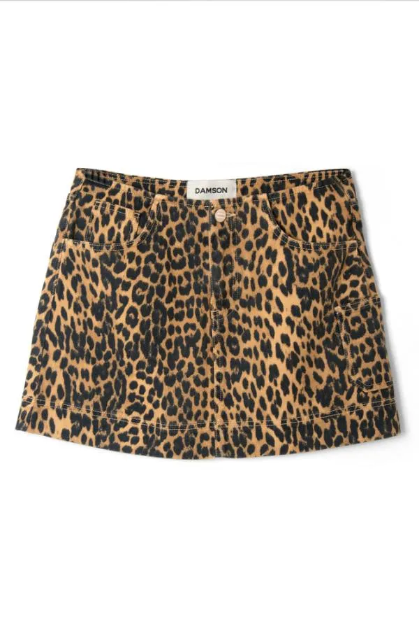 Damson Madder Skirts Women Lily Denim Mini Skirt Leopard