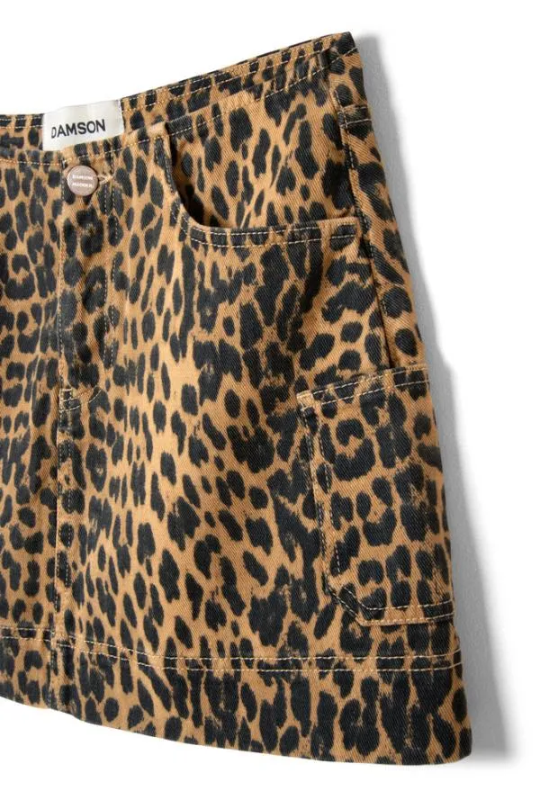 Damson Madder Skirts Women Lily Denim Mini Skirt Leopard