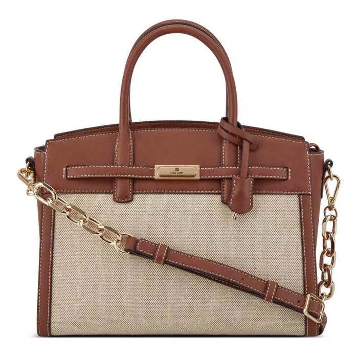Dax Jet Set Satchel Natural Saddle Tan Women Nine West Satchels and Shoulder Bags
