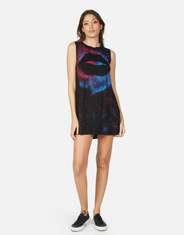 Deanna Galaxy Lip Black Galaxy Splatter Women Lauren Moshi Dresses