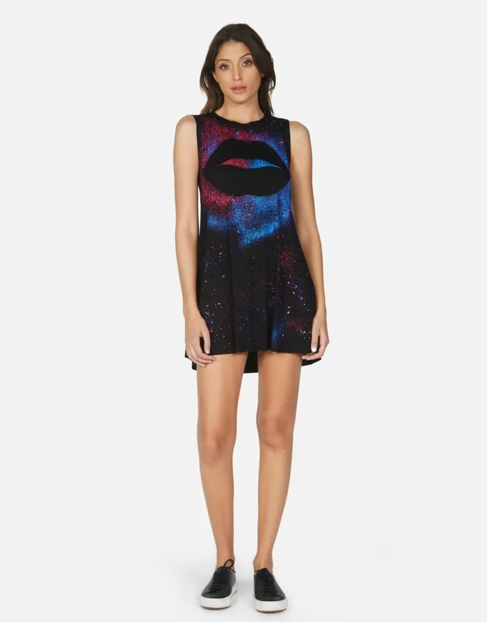Deanna Galaxy Lip Black Galaxy Splatter Women Lauren Moshi Dresses