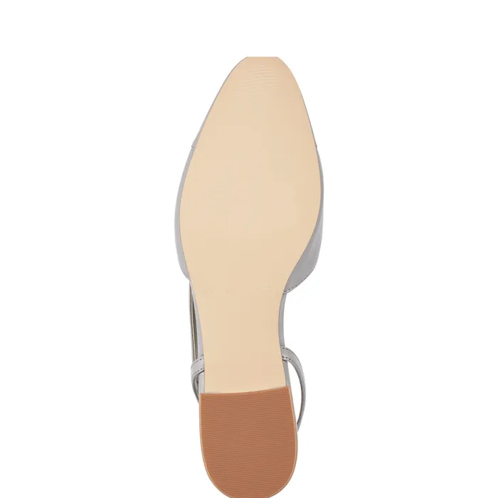 Dela Closed Toe Slingback Dress Flat Light Grey Loafers and Flats Marc Fisher Women