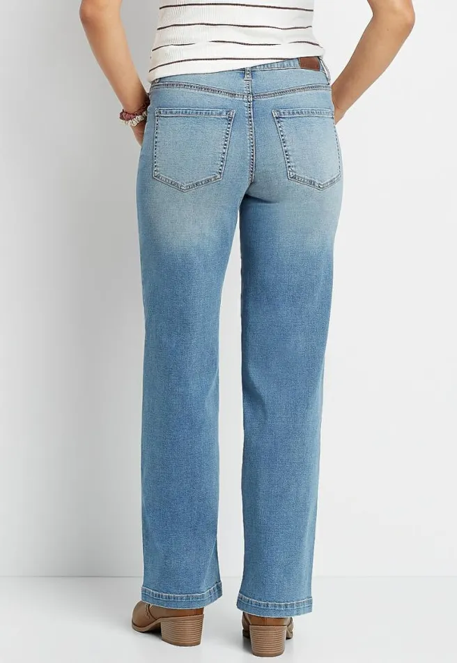 Denimflex High Rise Light Wash Wide Leg Jean Women Maurices Jeans
