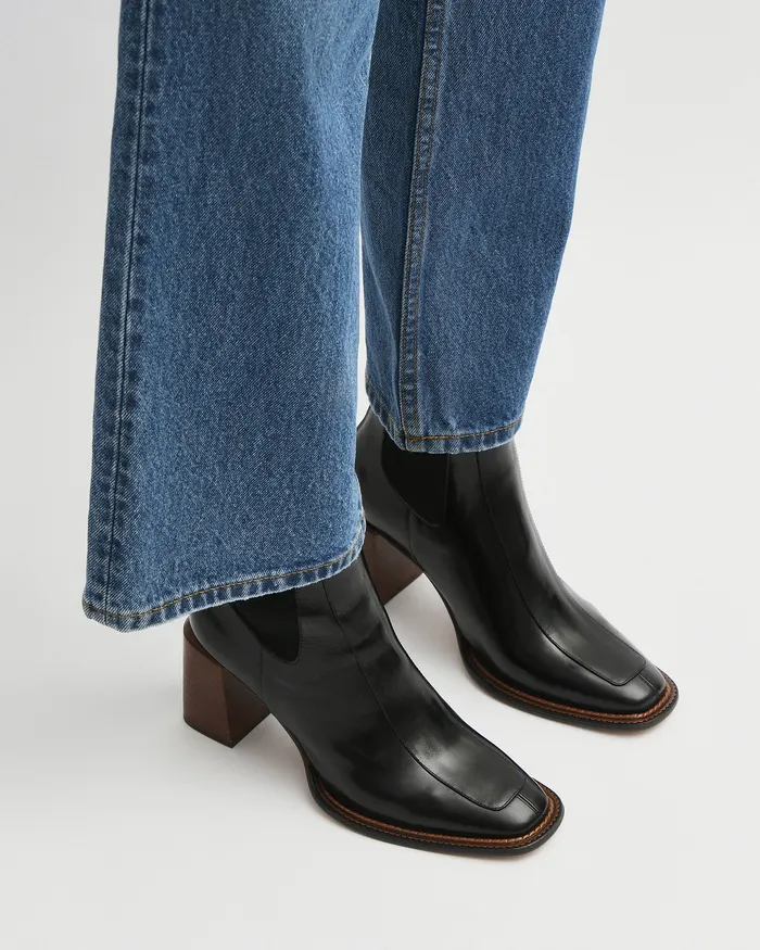 Devina mid ankle boots black leather Women ANKLE BOOTS jomercer Devina mid ankle boots black leather Women ANKLE BOOTS jomercer