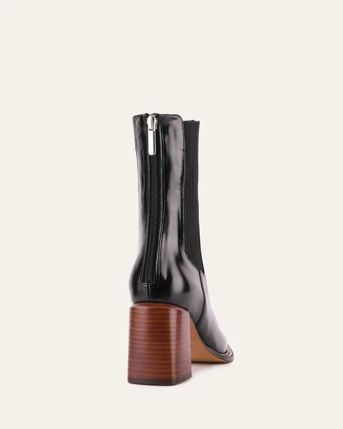 Devina mid ankle boots black leather Women ANKLE BOOTS jomercer Devina mid ankle boots black leather Women ANKLE BOOTS jomercer