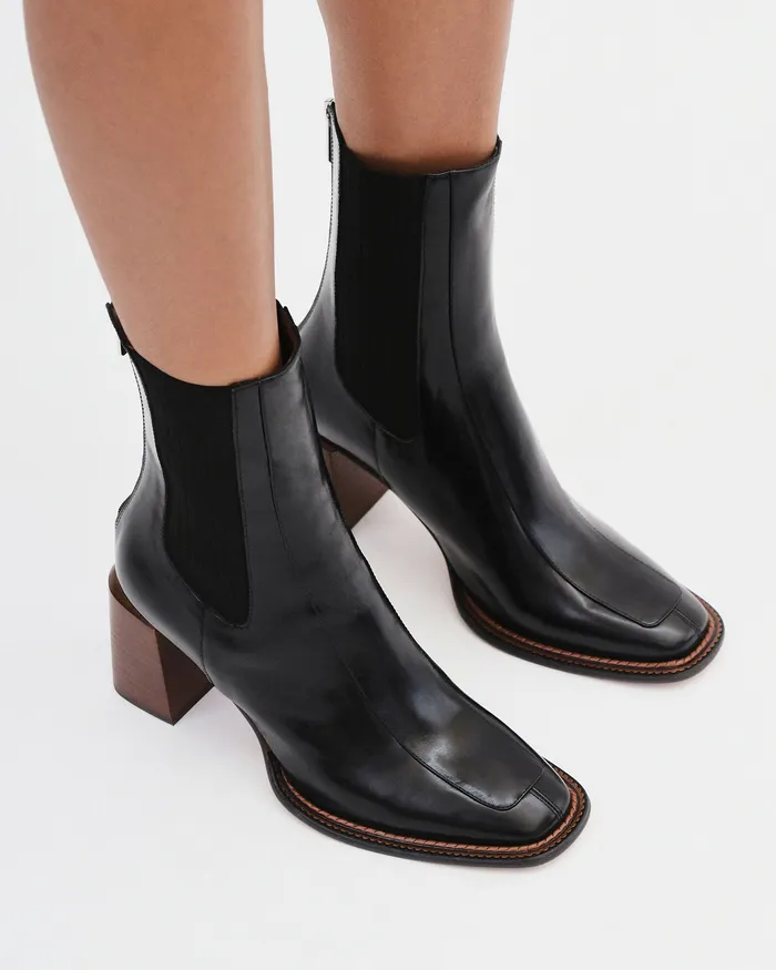 Devina mid ankle boots black leather Women ANKLE BOOTS jomercer Devina mid ankle boots black leather Women ANKLE BOOTS jomercer