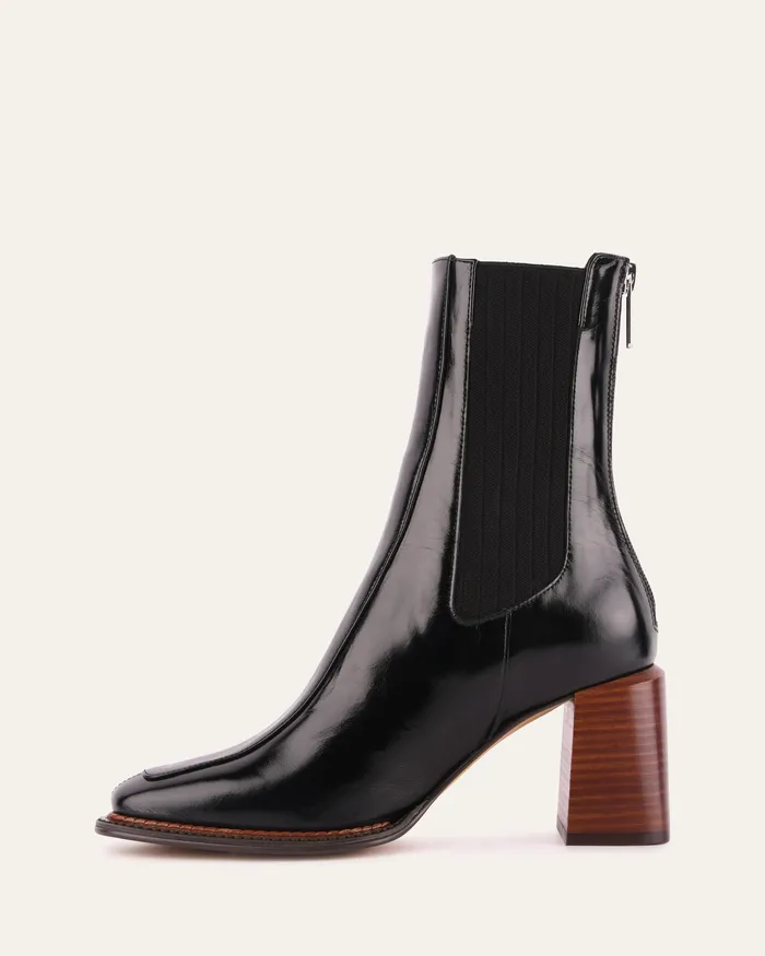 Devina mid ankle boots black leather Women ANKLE BOOTS jomercer Devina mid ankle boots black leather Women ANKLE BOOTS jomercer