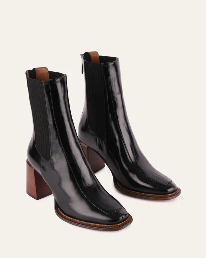 Devina mid ankle boots black leather Women ANKLE BOOTS jomercer Devina mid ankle boots black leather Women ANKLE BOOTS jomercer