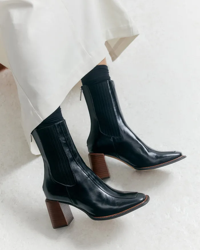 Devina mid ankle boots black leather Women ANKLE BOOTS jomercer Devina mid ankle boots black leather Women ANKLE BOOTS jomercer