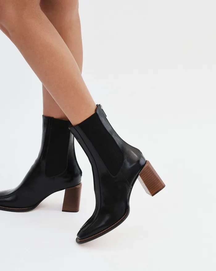 Devina mid ankle boots black leather Women ANKLE BOOTS jomercer Devina mid ankle boots black leather Women ANKLE BOOTS jomercer