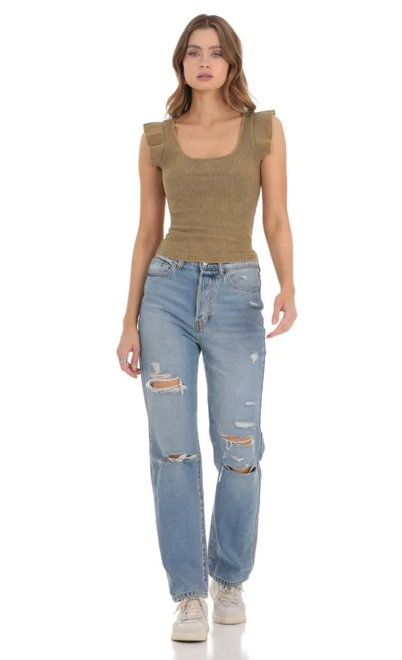 Distressed Jeans Light Denim Women LUCY IN THE SKY Jeans