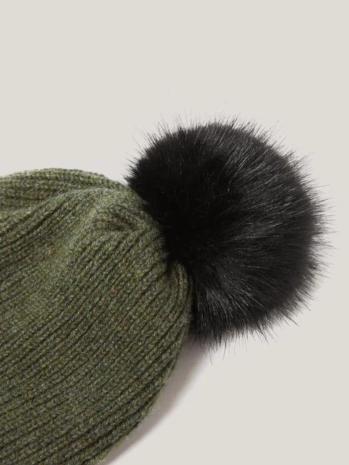 Donegal Pom Hat Green Women Jigsaw Hats and Gloves