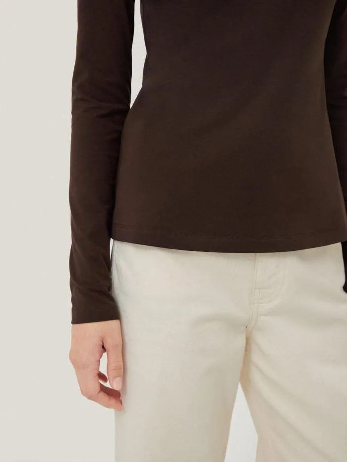 Double Front Ballet Neck Top Brown Women Jigsaw Pyjamas and Loungewear