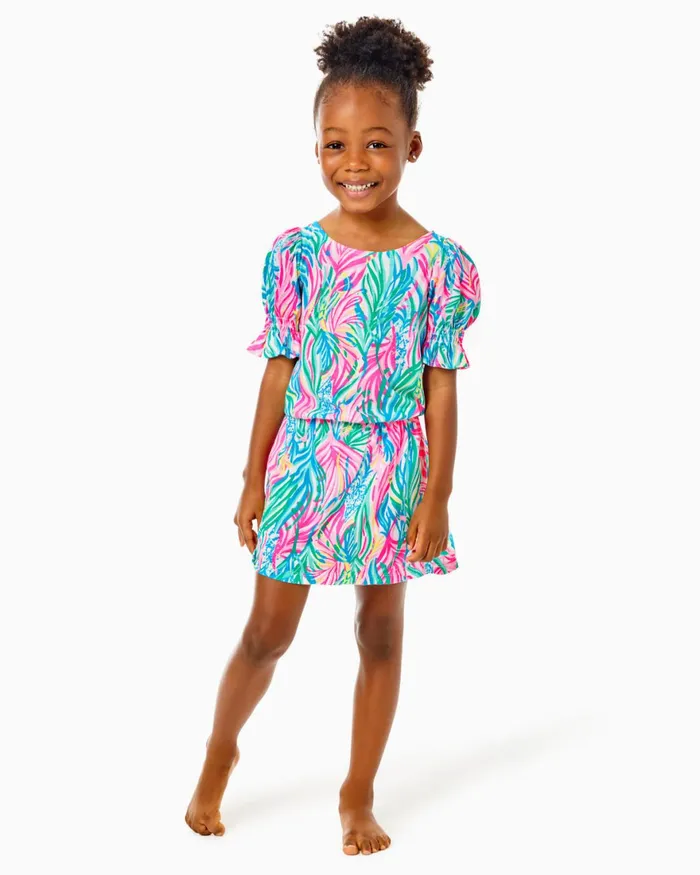 Dresses and Rompers Girls Lilly Pulitzer Mini Adley Romper Multi Sea Turtle Soiree