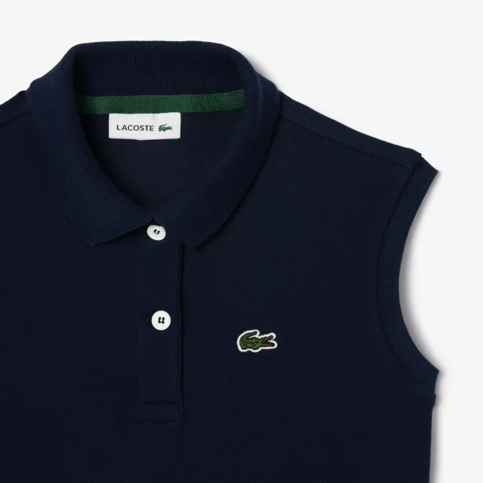 Dresses and Skirts Kids Lacoste Kids039 Fit and Flare Stretch Piqu Polo Dress Navy Blue 166