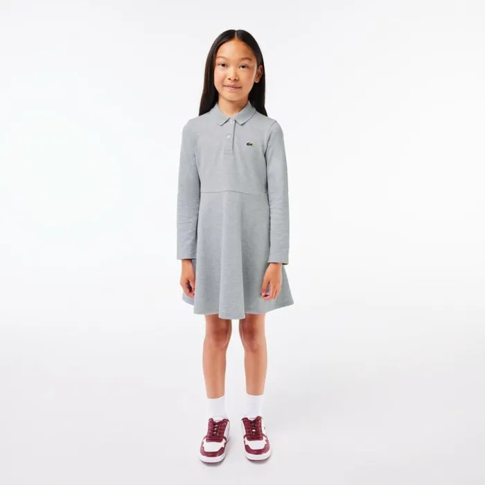 Dresses and Skirts Kids Lacoste Kids039 Piqu Polo Dress Grey Chine Cca