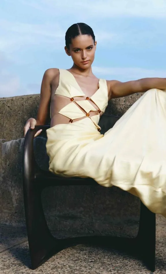 Dresses Bec Bridge Agathe Diamond Dress Butter Yellow