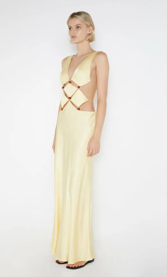 Dresses Bec Bridge Agathe Diamond Dress Butter Yellow