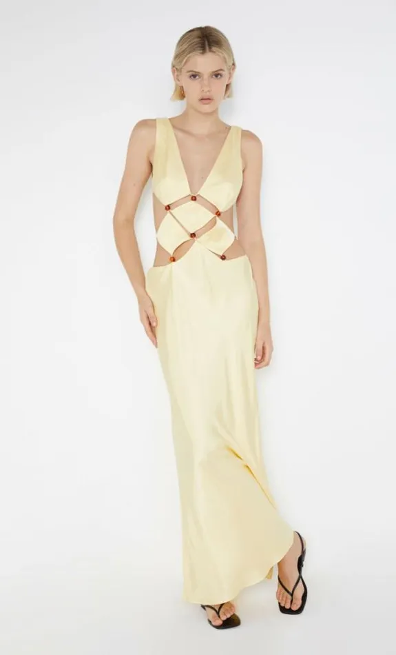 Dresses Bec Bridge Agathe Diamond Dress Butter Yellow
