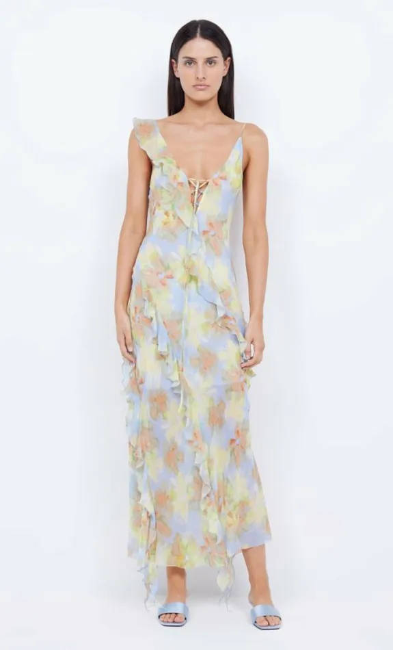 Dresses Bec Bridge Courtney Frill Maxi Dress Blue Blossom