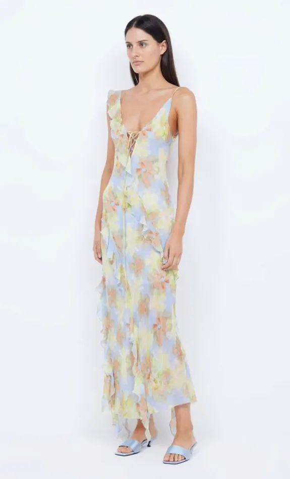 Dresses Bec Bridge Courtney Frill Maxi Dress Blue Blossom