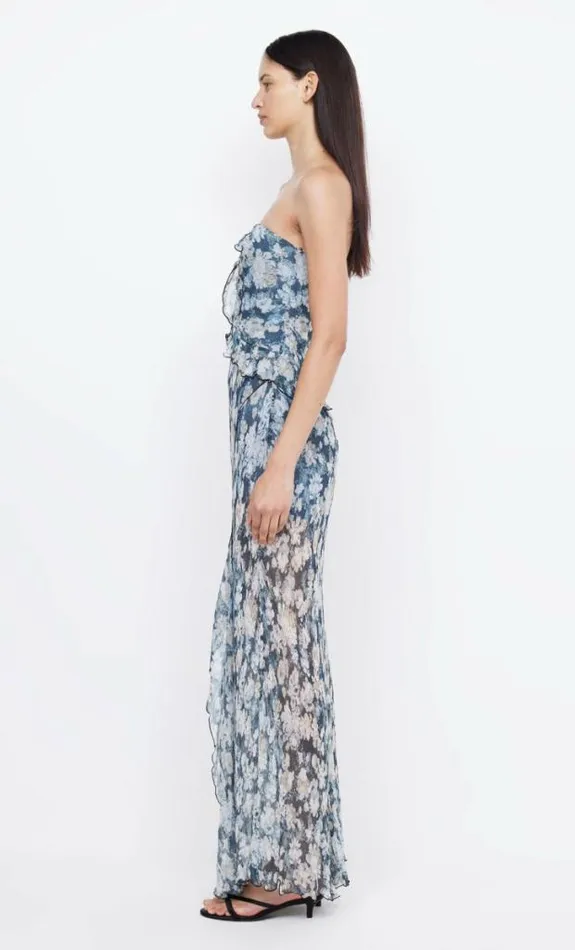 Dresses Bec Bridge Opal Strapless Maxi Dress Denim Floral
