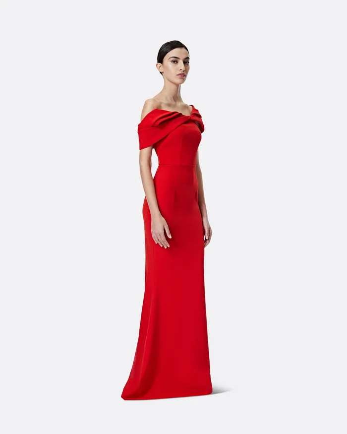 Dresses Safiyaa Women Rossa Dazzling Red Long Dress Dazzling Red