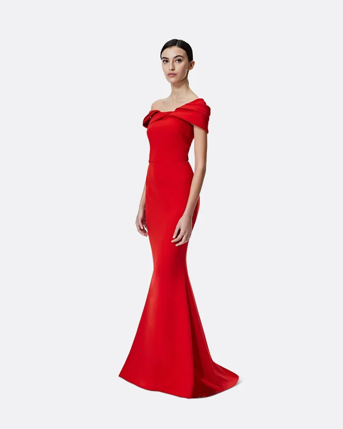 Dresses Safiyaa Women Rossa Dazzling Red Long Dress Dazzling Red