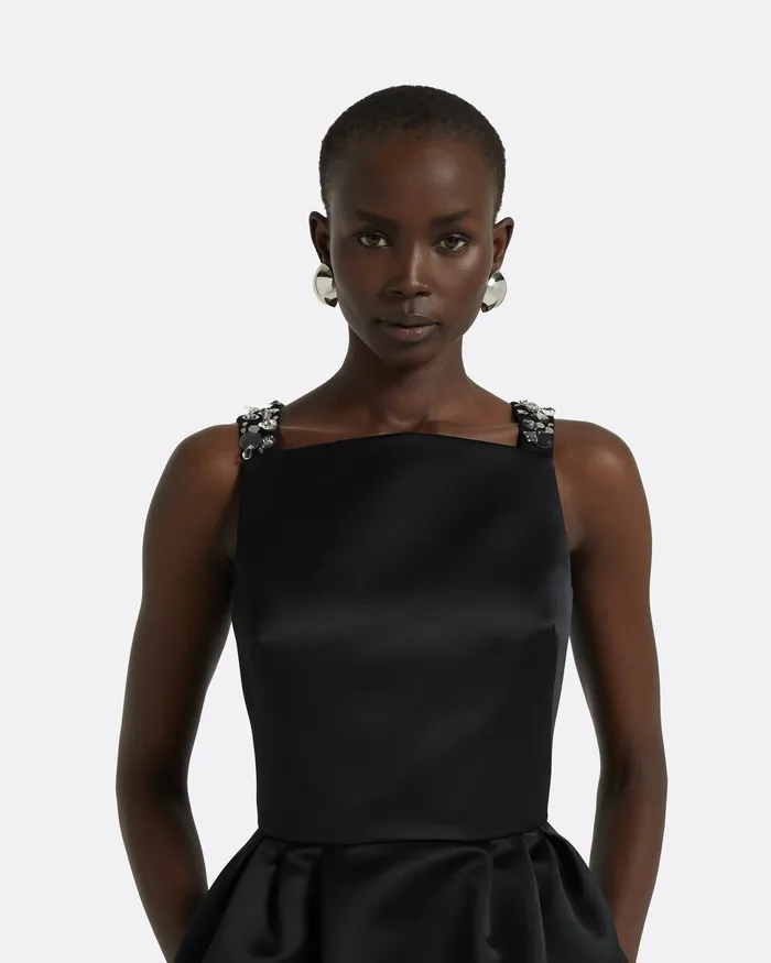 Dresses Safiyaa Women Trecchi Black Long Dress Black